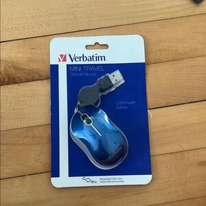 Mini Travel Optical Mouse - Blue